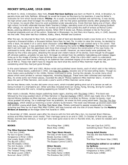 MICKEY SPILLANE, 1918-2006