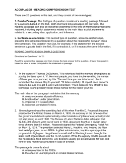 Reading Comprehension Sample Questions