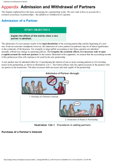 Admission and Withdrawal of Partners