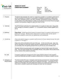 1 SEEDS OF FAITH CHRISTIAN ACADEMY Policy No. 207 Section