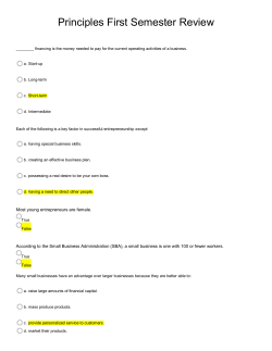 Principles First Semester Review