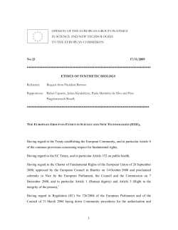 Ethics of Synthetic Biology