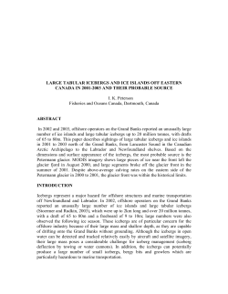 large tabular icebergs and ice islands off eastern canada in 2001