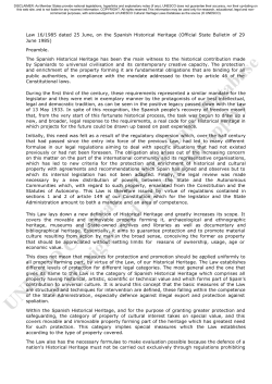 Law 16/1985 dated 25 June, on the Spanish Historical Heritage