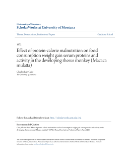 Effect of protein-calorie malnutrition on food consumption weight