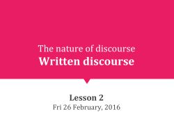 Analysing written discourse