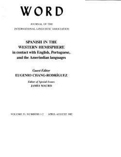 SPANISH IN THE WESTERN HEMISPHERE in