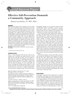 Effective Fall-Prevention Demands a Community Approach