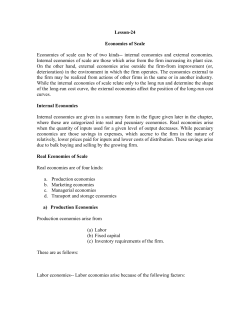 Lesson-24 Economies of Scale Economies of scale can be of two