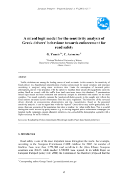 A mixed logit model for the sensitivity analysis of Greek