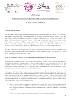 1 ABC Start Right Invitation for Applications for the position of ABC