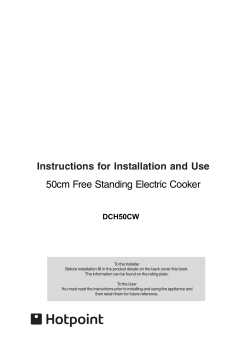 Instructions for Installation and Use 50cm Free Standing Electric