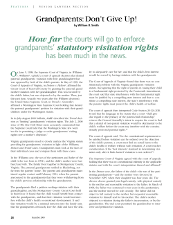 Grandparents: Don`t Give Up! grandparents` statutory visitation rights