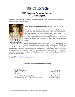 2013 Required Summer Reading 9 Grade English