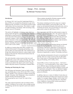 Design&hellip;Print&hellip;Animate By Michael Thomas Cherry