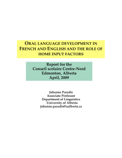 Oral language development in French and English and the role of