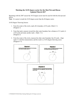 Marking the 34.92 degree sector for the Shot Put and