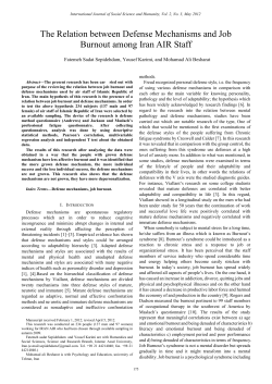 The Relation between Defense Mechanisms and Job Burnout