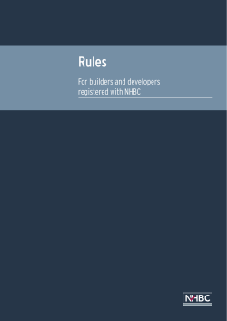For builders and developers registered with NHBC