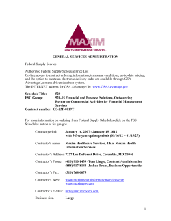 1 GENERAL SERVICES ADMINISTRATION Federal Supply Service