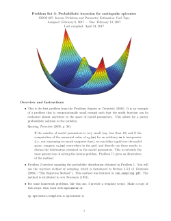 Problem Set 3: Probabilistic inversion for earthquake epicenter