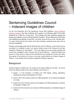 Sentencing Guidelines Council &ndash; Indecent images of children