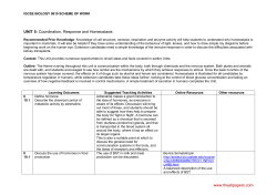 UNIT 5: Coordination, Response and Homeostasis