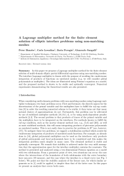 A Lagrange multiplier method for the finite element solution of elliptic