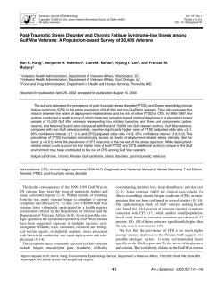 Post-Traumatic Stress Disorder and Chronic Fatigue Syndrome