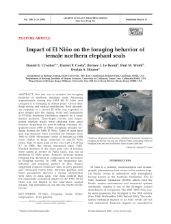 Impact of El Ni&ntilde;o on the foraging behavior of female northern