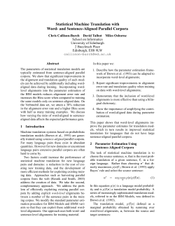 Statistical Machine Translation with Word- and Sentence