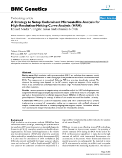 A Strategy to Setup Codominant Microsatellite Analysis for High