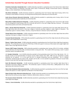 Scholarships awarded through the Hanover Education Foundation