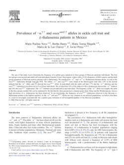 Prevalence of &minus;&alpha; and &alpha;&alpha;&alpha; alleles in sickle cell trait and &beta;