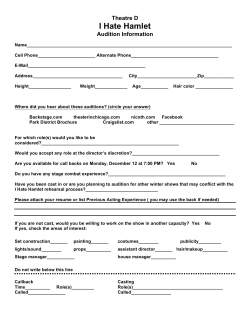 Audition Forms-I hate Hamlet