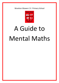 Parent Guide for mental maths - Wootton Wawen CofE Primary School