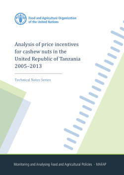 Analysis of price incentives for cashew nuts in Tanzania 2005&ndash;2013