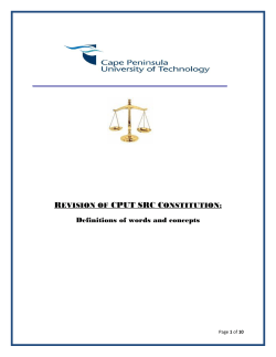 R CPUT SRC CONSTITUTION: Definitions of words and