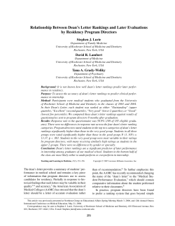 Relationship Between Dean`s Letter