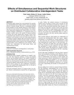 Effects of Simultaneous and Sequential Work