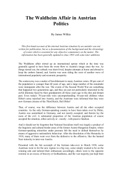 The Waldheim Affair in Austrian Politics