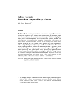 Culture regained: Situated and compound image schemas Michael