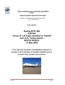 Boeing B747-400 G-BYGA Group `A` L/E Flaps retracted