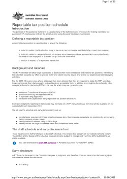 RTP schedule - The Tax Institute