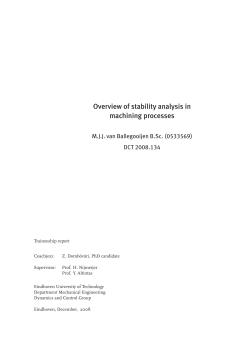 Overview of stability analysis in machining processes