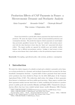 Production Effects of CAP Payments in France: a Microeconomic