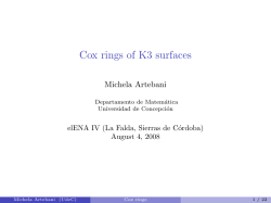 Cox rings of K3 surfaces - Departamento de Matematica