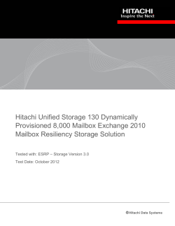 Hitachi Unified Storage 130 Dynamically Provisioned 8,000 Mailbox