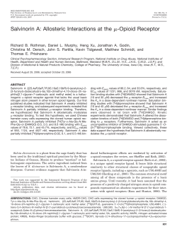 Salvinorin A: Allosteric Interactions at the