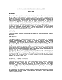 GENETICALLY MODIFIED ORGANISMS AND CHALLENGES Bishnu